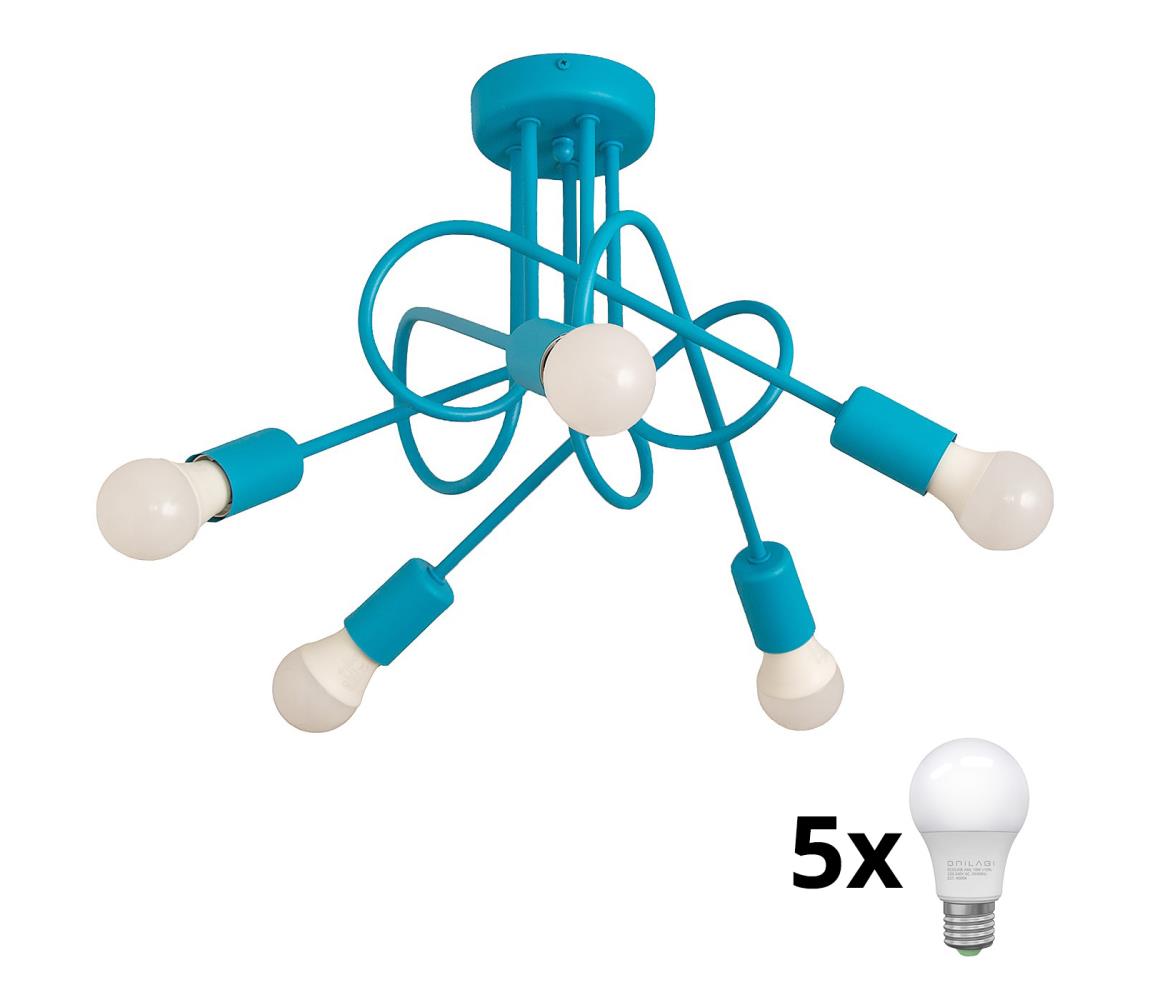 Helam Stropní svítidlo OXFORD 5xE27/60W/230V modrá HE0231
