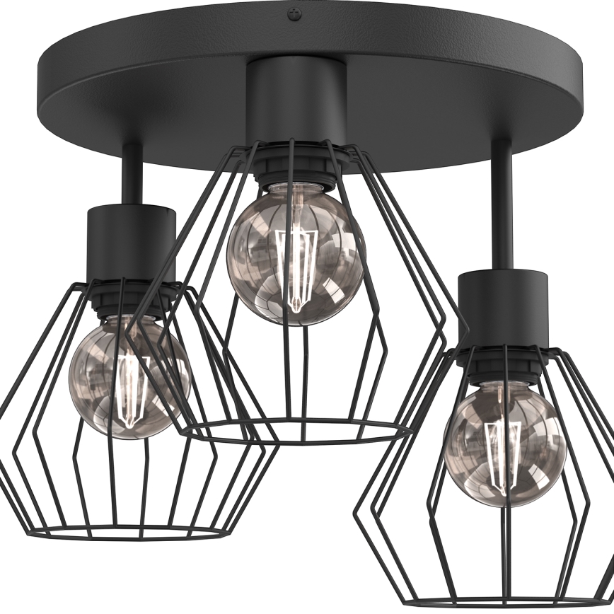 Stropní svítidlo PARKLA 3xE27/15W/230V černá