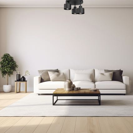 Stropní svítidlo PARKLA 3xE27/15W/230V černá