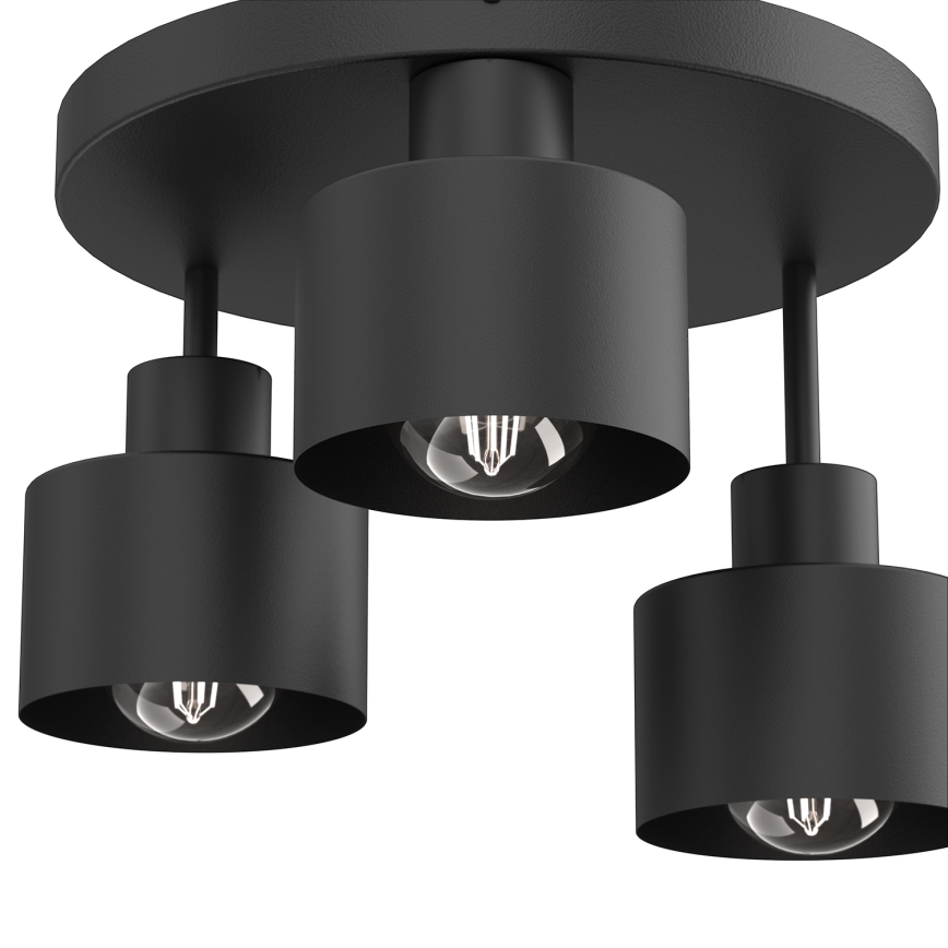 Stropní svítidlo PARKLA 3xE27/15W/230V černá