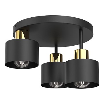 Stropní svítidlo PARKLA 3xE27/15W/230V černá/zlatá