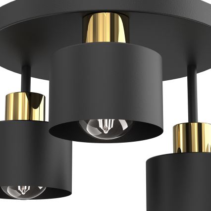 Stropní svítidlo PARKLA 3xE27/15W/230V černá/zlatá
