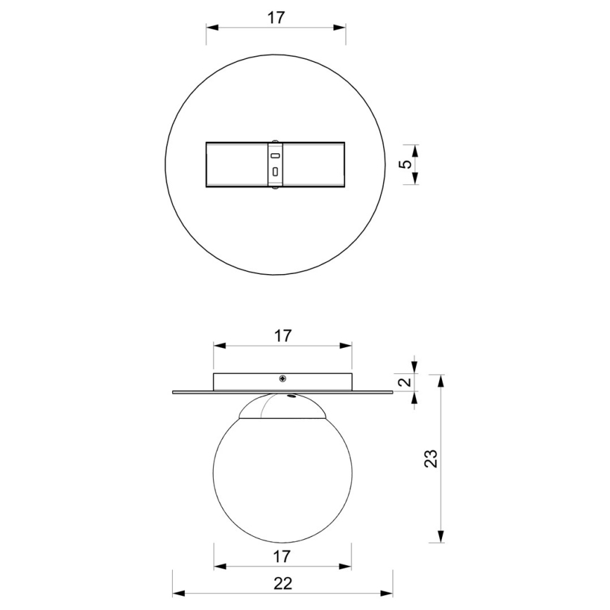 Stropní svítidlo PLATO 1xE14/40W/230V pr. 22 cm