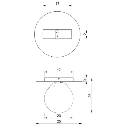 Stropní svítidlo PLATO 1xE14/40W/230V pr. 25 cm