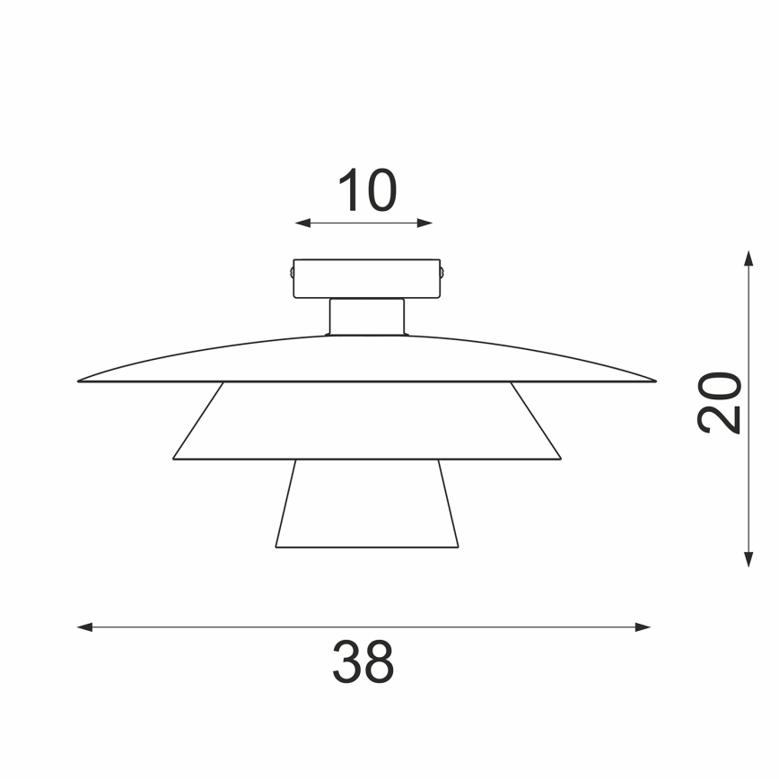 Stropní svítidlo PLATO 1xE27/15W/230V pr. 32 cm černá