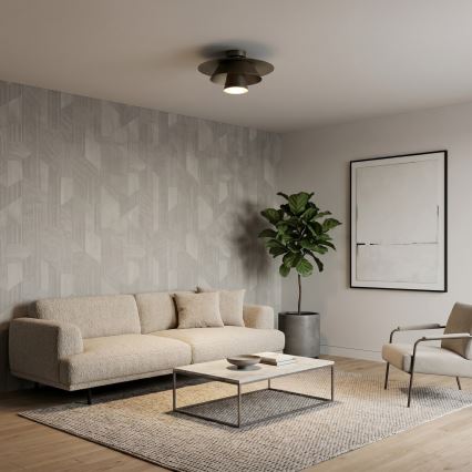 Stropní svítidlo PLATO 1xE27/15W/230V pr. 38 cm antracit