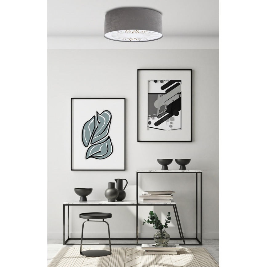 Stropní svítidlo RAYS 2xE27/60W/230V pr. 40 cm šedá