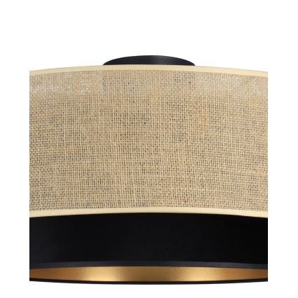 Stropní svítidlo SARTA 1xE27/60W/230V pr. 45 cm černá/juta