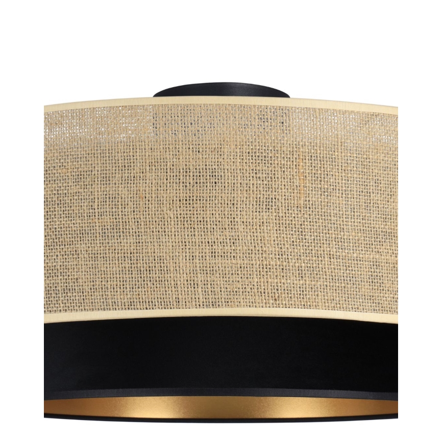 Stropní svítidlo SARTA 1xE27/60W/230V pr. 45 cm černá/juta