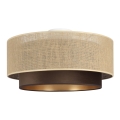 Stropní svítidlo SARTA 1xE27/60W/230V pr. 45 cm hnědá/juta