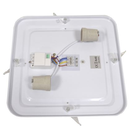Stropní svítidlo se senzorem WILTON 2xE27/60W/230V 33x33 cm černá
