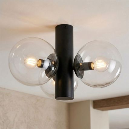 Stropní svítidlo SFERIO 3xE14/5W/230V černá/čirá