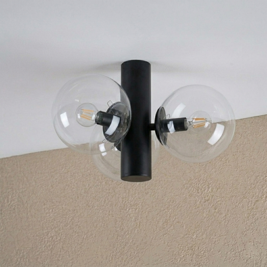 Stropní svítidlo SFERIO 3xE14/5W/230V černá/čirá