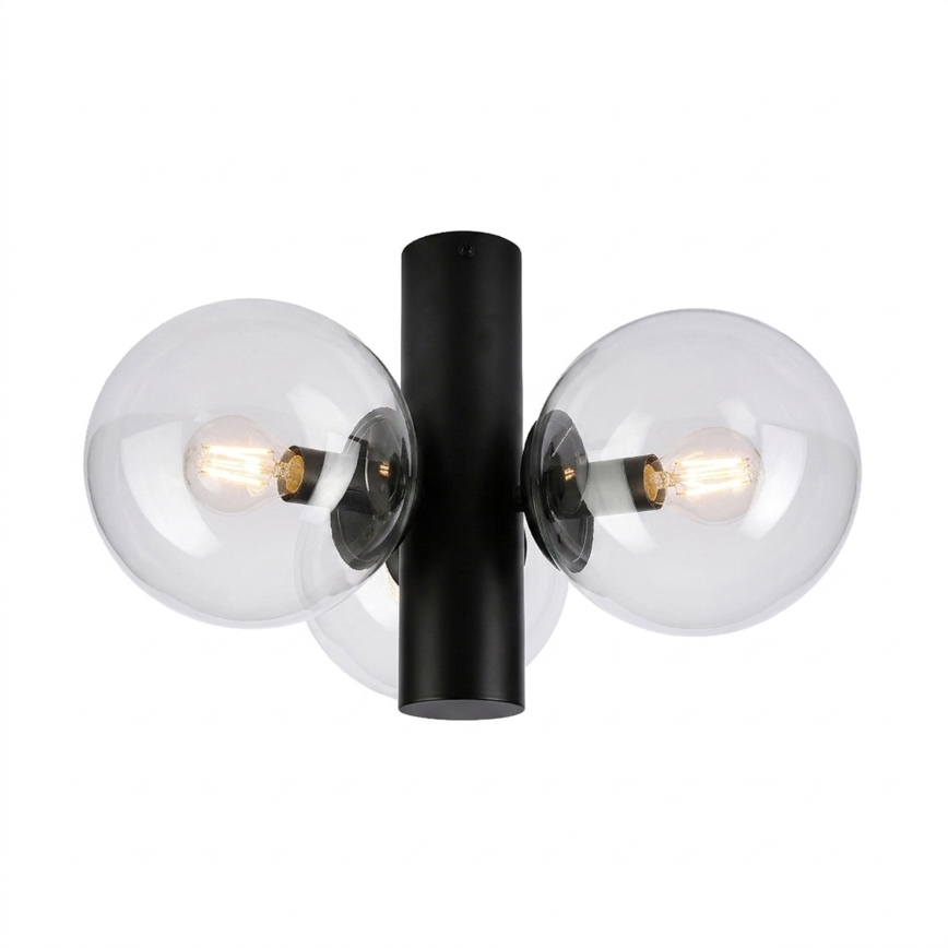Stropní svítidlo SFERIO 3xE14/5W/230V černá/čirá