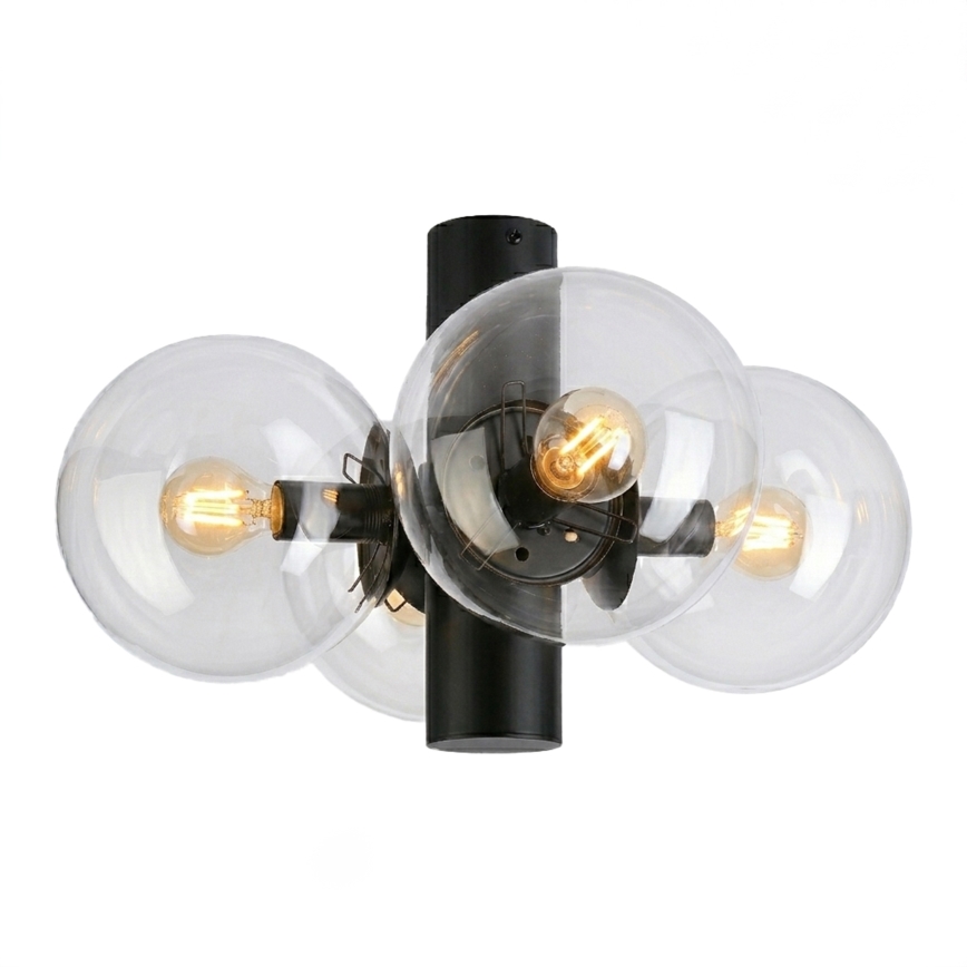 Stropní svítidlo SFERIO 4xE14/5W/230V černá/čirá