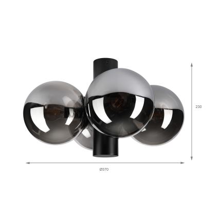 Stropní svítidlo SFERIO 4xE14/5W/230V černá/kouřová černá