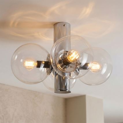 Stropní svítidlo SFERIO 4xE14/5W/230V lesklý chrom/čirá