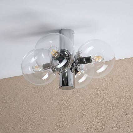 Stropní svítidlo SFERIO 4xE14/5W/230V lesklý chrom/čirá