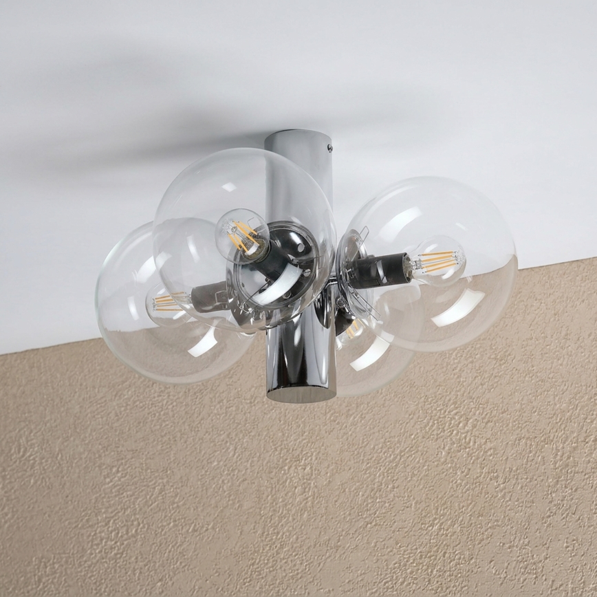 Stropní svítidlo SFERIO 4xE14/5W/230V lesklý chrom/čirá