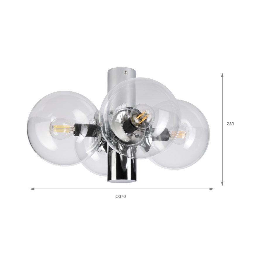 Stropní svítidlo SFERIO 4xE14/5W/230V lesklý chrom/čirá