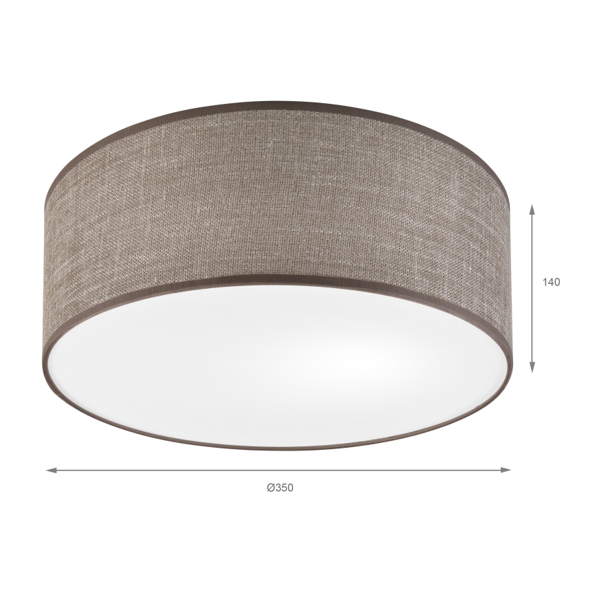 Stropní svítidlo SIRJA 1xE27/15W/230V pr. 35 cm hnědá