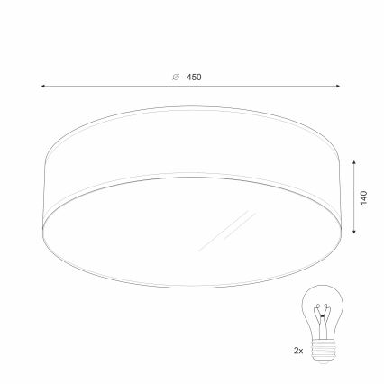 Stropní svítidlo SIRJA 2xE27/15W/230V pr. 45 cm béžová