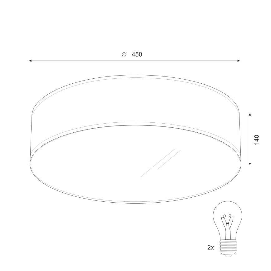 Stropní svítidlo SIRJA 2xE27/15W/230V pr. 45 cm béžová