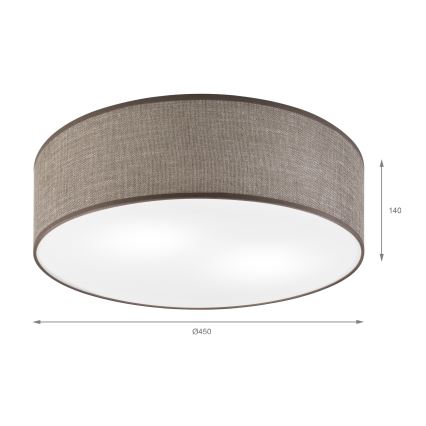 Stropní svítidlo SIRJA 2xE27/15W/230V pr. 45 cm hnědá