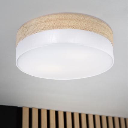 Stropní svítidlo SIRJA BOHO 2xE27/15W/230V pr. 45 cm béžová/bílá