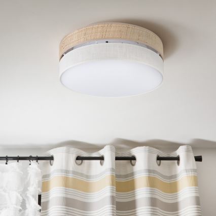 Stropní svítidlo SIRJA BOHO 2xE27/15W/230V pr. 45 cm béžová/krémová
