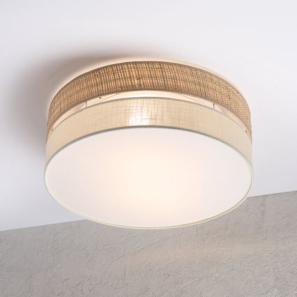 Stropní svítidlo SIRJA BOHO 2xE27/15W/230V pr. 45 cm béžová/krémová