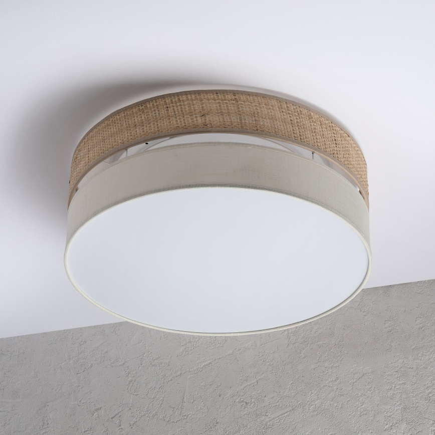 Stropní svítidlo SIRJA BOHO 2xE27/15W/230V pr. 45 cm béžová/krémová