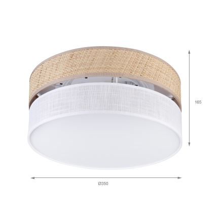 Stropní svítidlo SIRJA DOUBLE BOHO 2xE14/15W/230V pr. 35 cm béžová/bílá