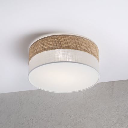 Stropní svítidlo SIRJA DOUBLE BOHO 2xE14/15W/230V pr. 35 cm béžová/bílá