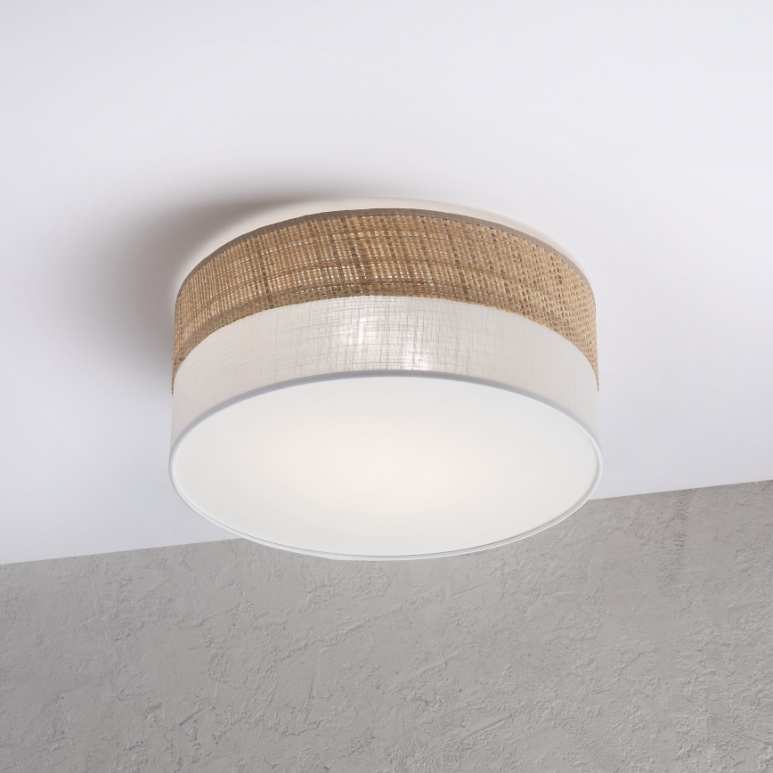Stropní svítidlo SIRJA DOUBLE BOHO 2xE14/15W/230V pr. 35 cm béžová/bílá