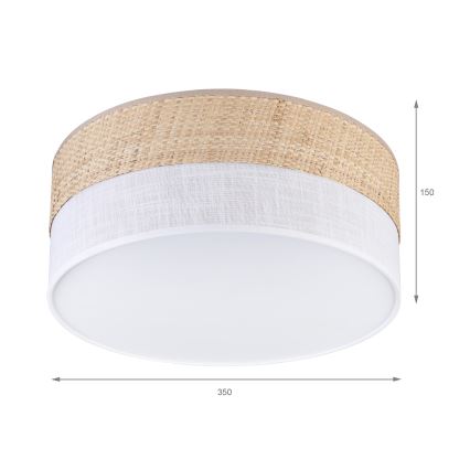 Stropní svítidlo SIRJA DOUBLE BOHO 2xE14/15W/230V pr. 35 cm béžová/bílá