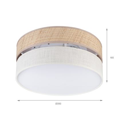 Stropní svítidlo SIRJA DOUBLE BOHO 2xE14/15W/230V pr. 35 cm béžová/krémová