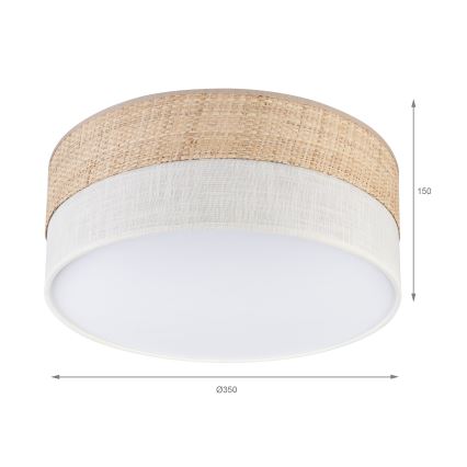 Stropní svítidlo SIRJA DOUBLE BOHO 2xE14/15W/230V pr. 35 cm béžová/krémová