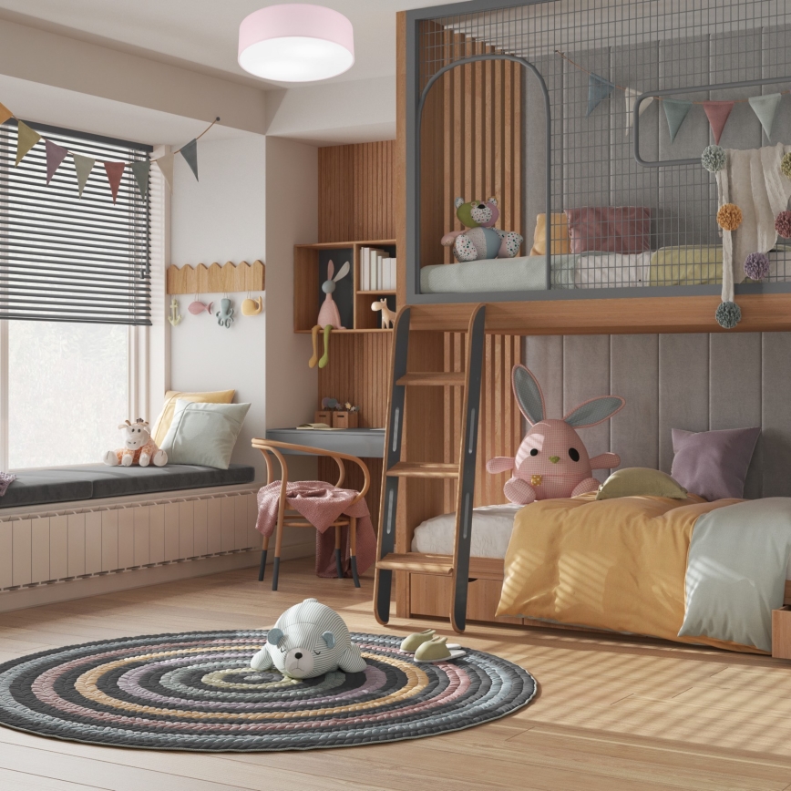 Stropní svítidlo SIRJA PASTEL 2xE27/15W/230V pr. 45 cm růžová