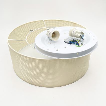 Stropní svítidlo SIRJA PLISADO 2xE27/15W/230V pr. 35 cm krémová