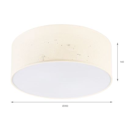 Stropní svítidlo SIRJA PLISADO 2xE27/15W/230V pr. 35 cm krémová