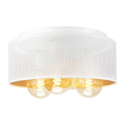 Stropní svítidlo SIRJA PLISADO 3xE27/15W/230V pr. 35 cm bílá/zlatá