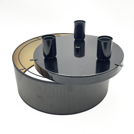 Stropní svítidlo SIRJA PLISADO 3xE27/15W/230V pr. 35 cm černá/zlatá