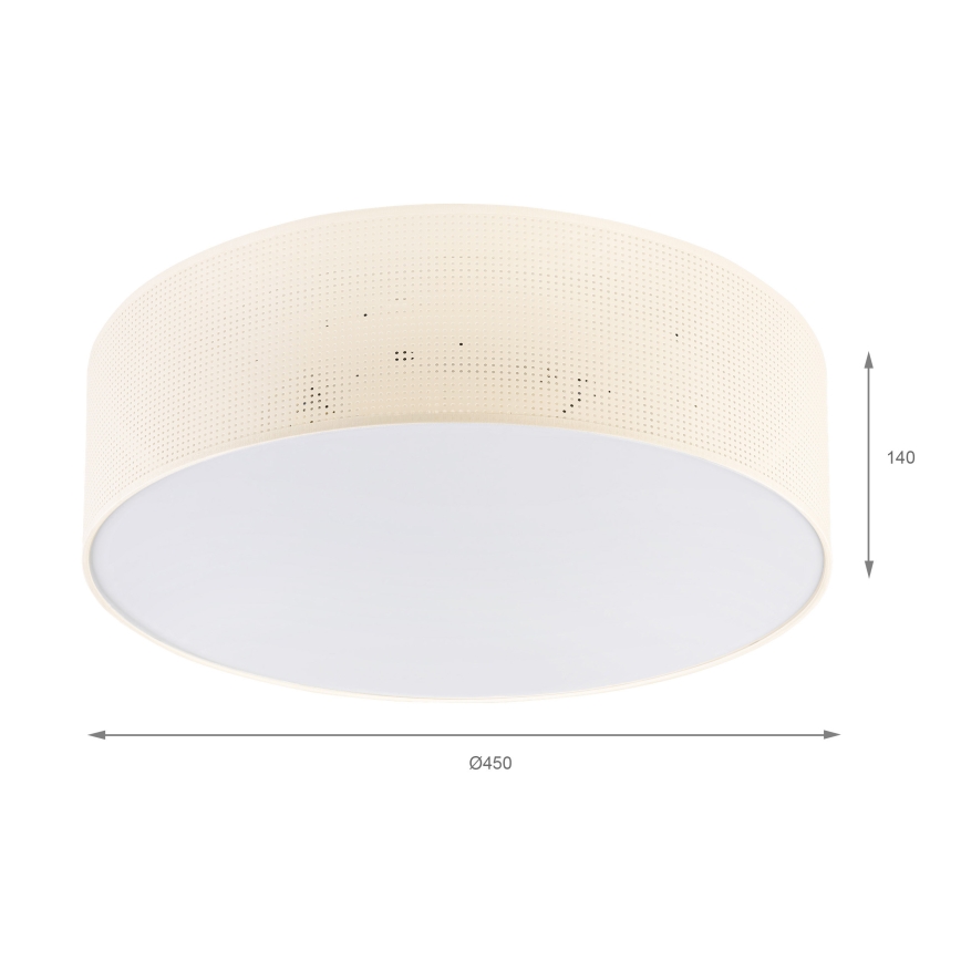 Stropní svítidlo SIRJA PLISADO 4xE27/15W/230V pr. 45 cm krémová