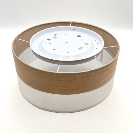 Stropní svítidlo SIRJA WOOD 1xE27/15W/230V pr. 35 cm bílá/dub