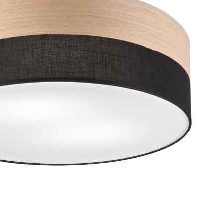 Stropní svítidlo SIRJA WOOD 2xE27/15W/230V pr. 45 cm černá/dub
