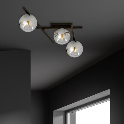 Stropní svítidlo SMART 3xE14/10W/230V černá/šedá