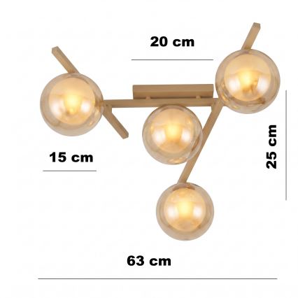 Stropní svítidlo SMART 4xE14/10W/230V béžová/kouřová béžová
