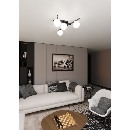 Stropní svítidlo SMART 4xE14/10W/230V černá/bílá