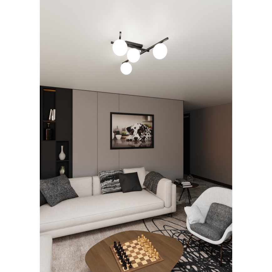 Stropní svítidlo SMART 4xE14/10W/230V černá/bílá